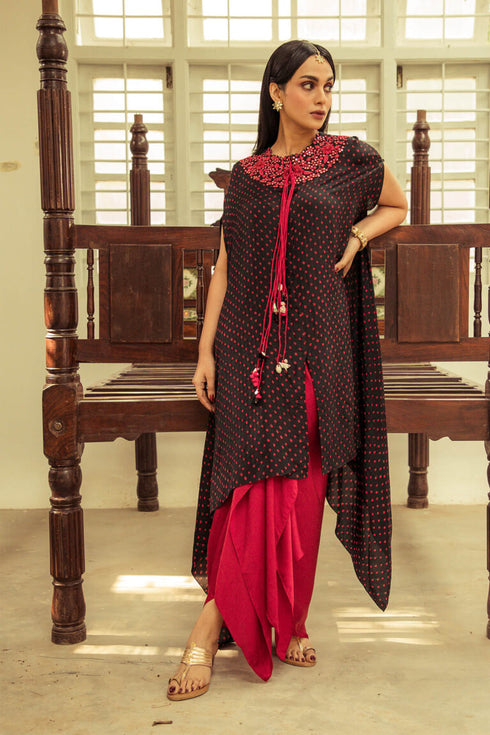 Bandhni Cape Set